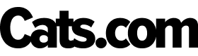 Back simple logo with the text "Cats.com"